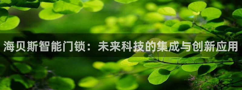 开丰娱乐官网电话：海贝斯智能门锁：未来科技的集成与创新应用