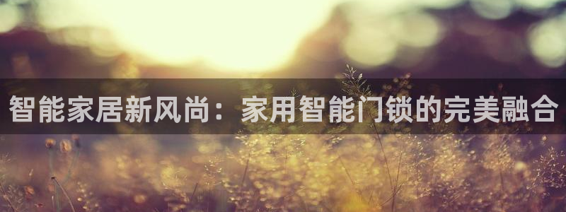 开丰娱乐67 5138：智能家居新风尚：家用智能门锁的完美融