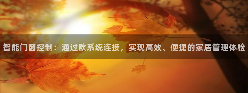 开丰娱乐网站官网首页：智能门窗控制：通过欧系统连接，实现高效